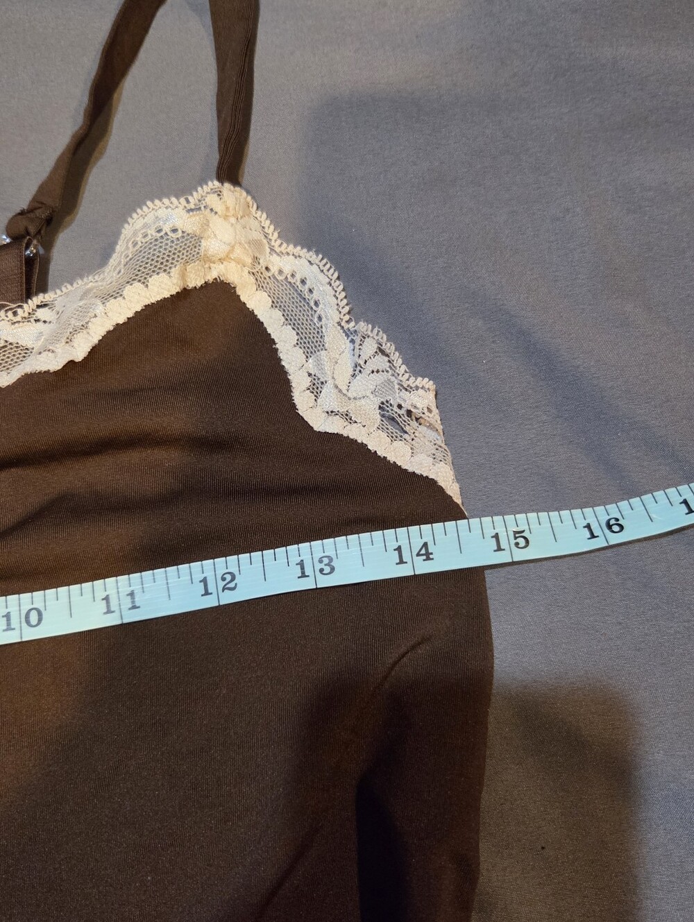 Vintage Y2k Brown And Cream Lace Dainty Feminine Casual Cami Tank Top | S - Picture 9 of 10